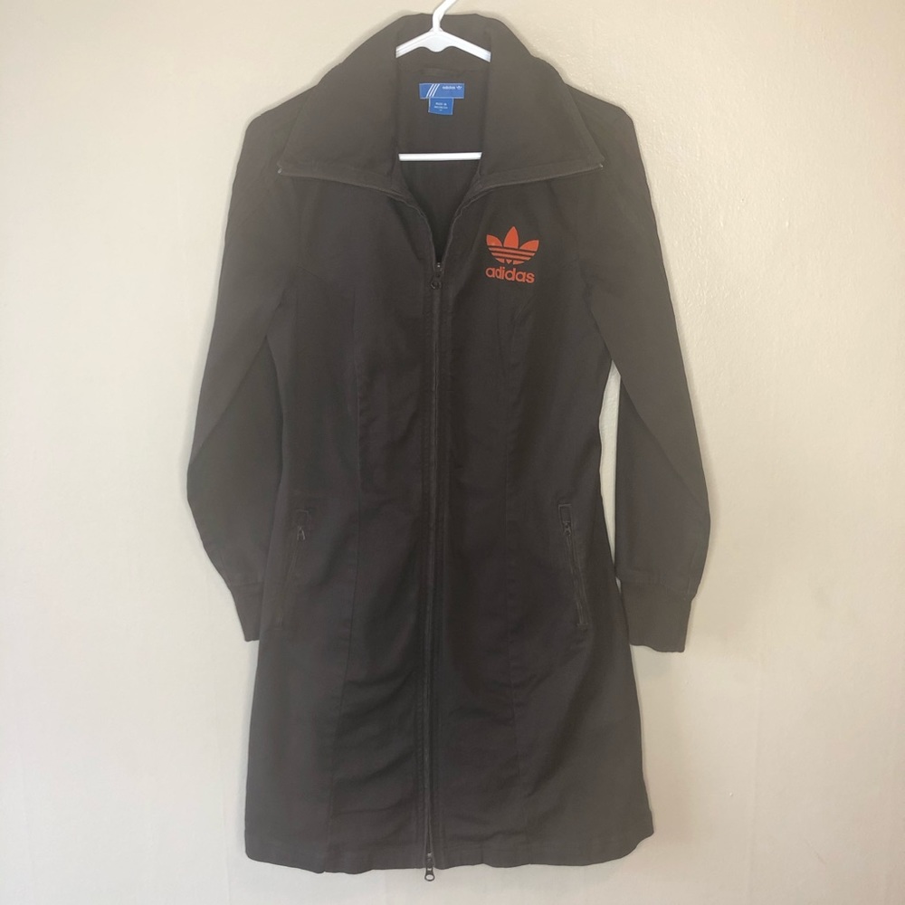 Vintage Adidas Brown Utility Jacket Trench Coat M